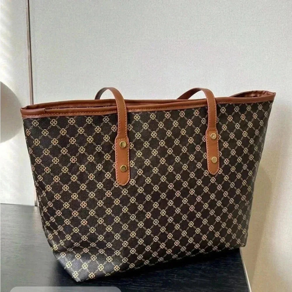 ⚠️Clearance Large Brown Patterned Casual Shoulder Tote Bag - Picture 5 of 7